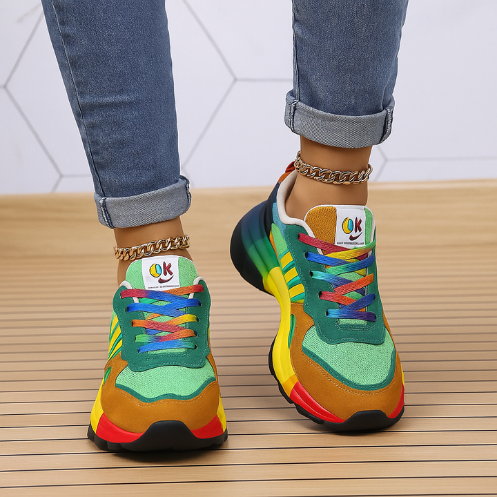 Scarpe da ginnastica casual colorate con piattaforma