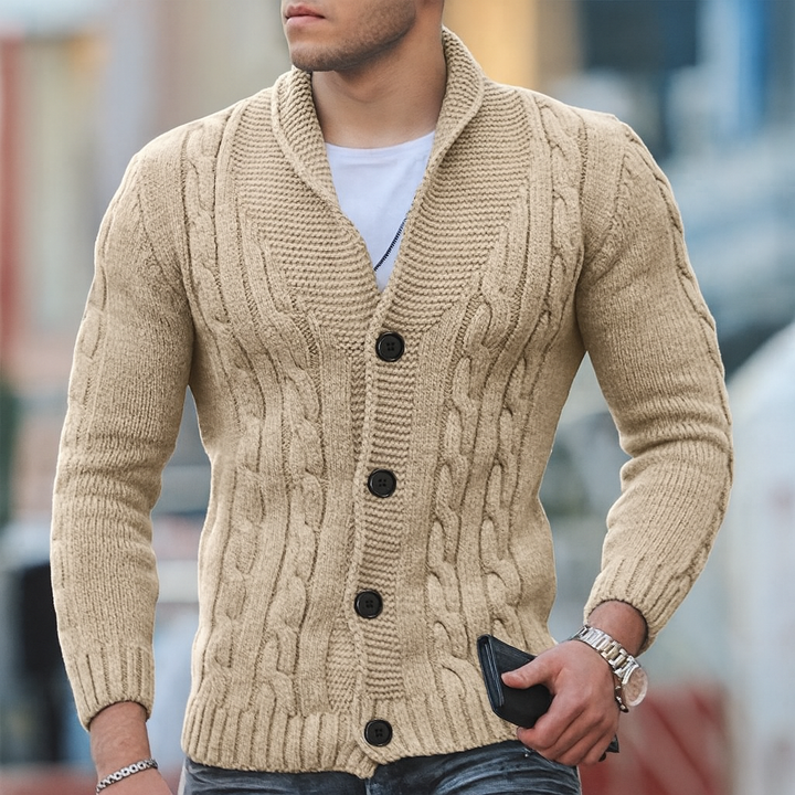 Cardigan classico caldo in maglia da uomo