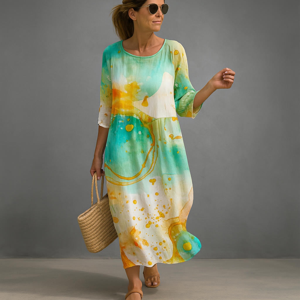 Elegante abito estivo floreale da donna