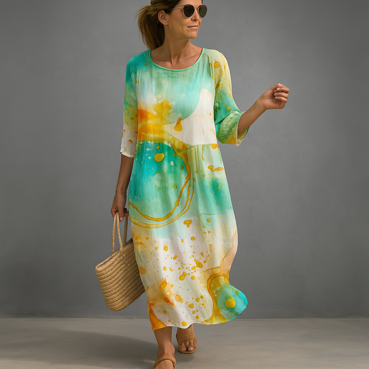 Elegante abito estivo floreale da donna