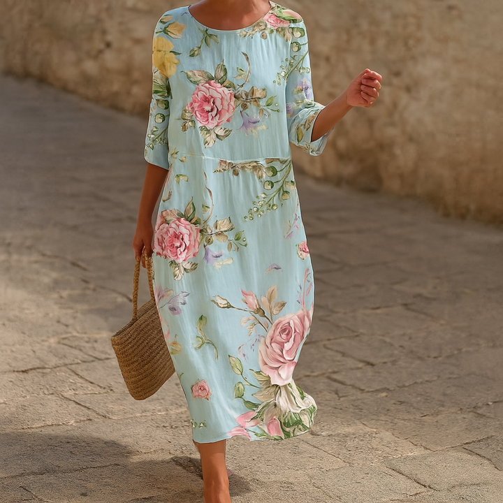 Elegante abito estivo floreale da donna