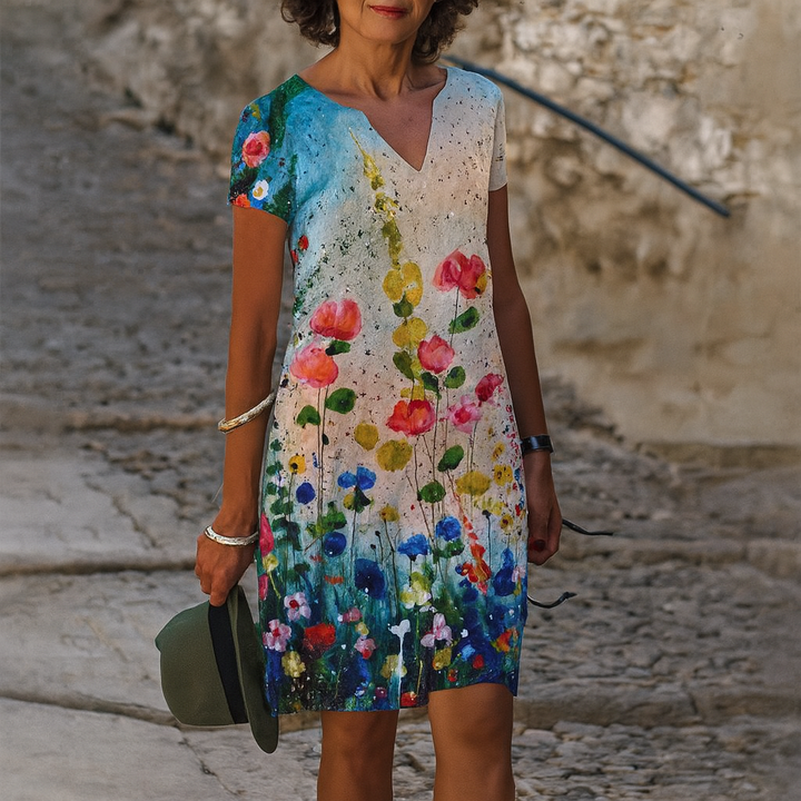 Abito casual da donna con scollo a V