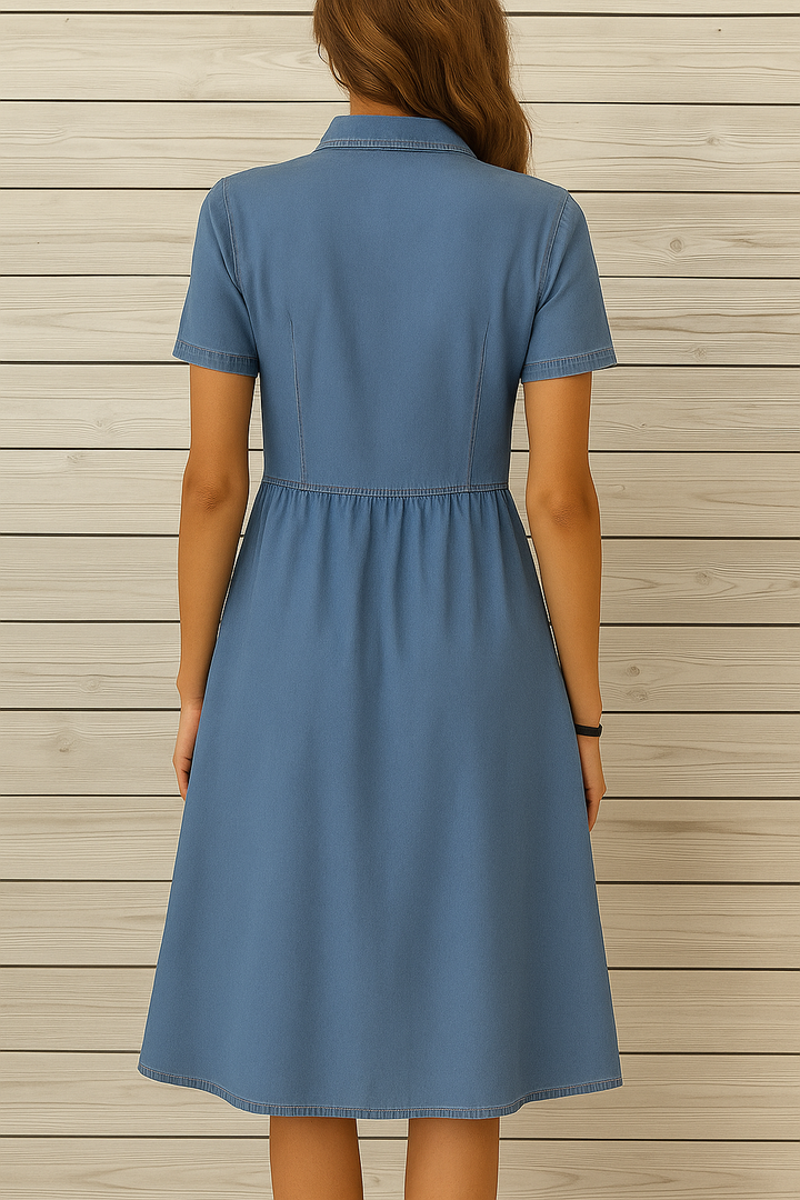 Camicia da donna in denim, abito button-down