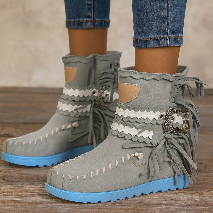 Stivali western boho con frange