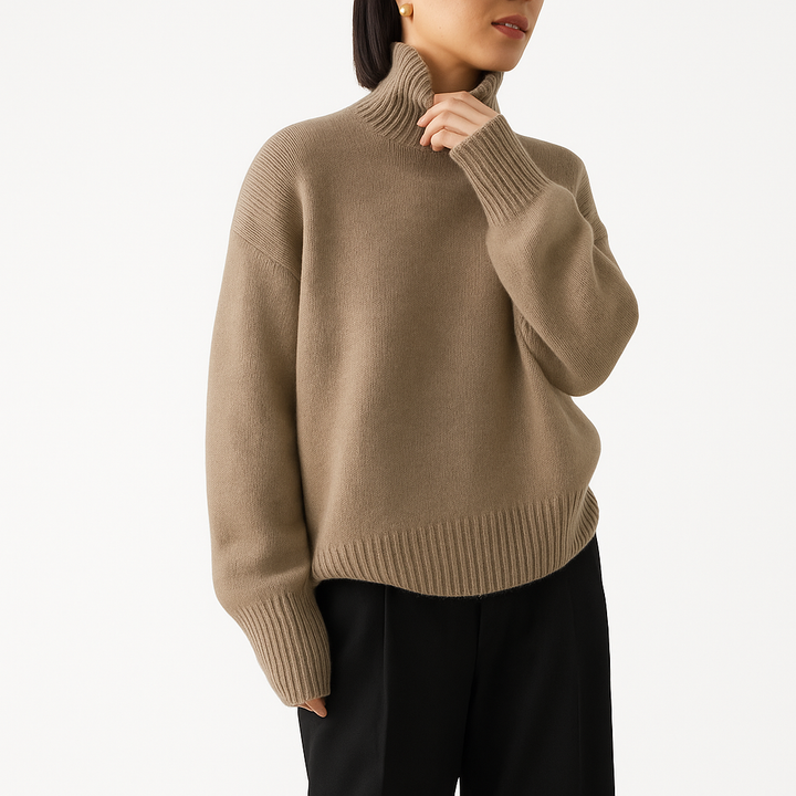 Suéter de cuello alto para mujer