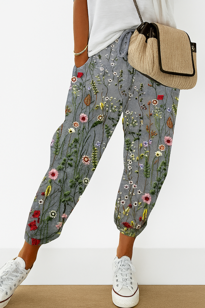 Pantaloni larghi stampati da donna