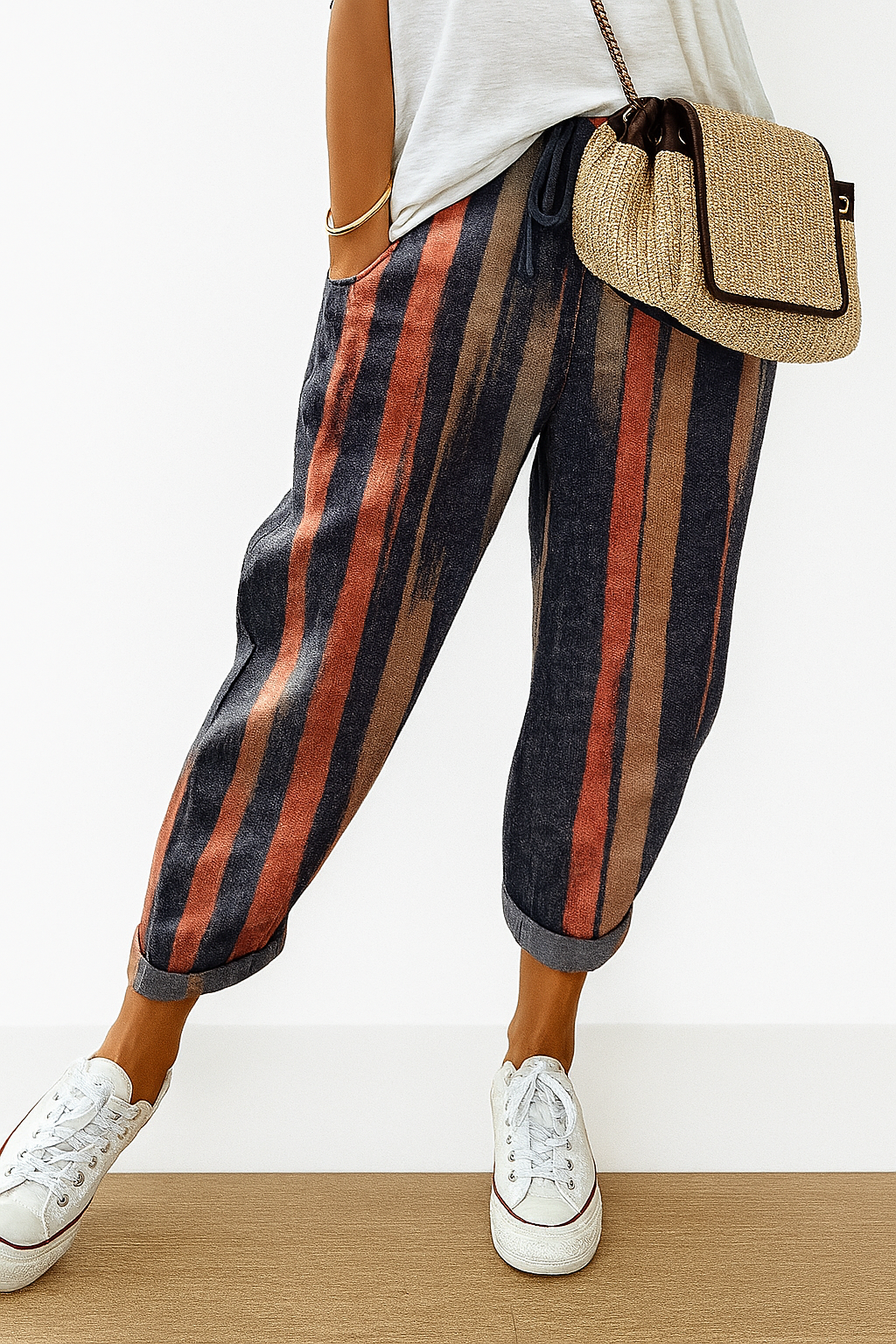 Pantaloni larghi stampati da donna
