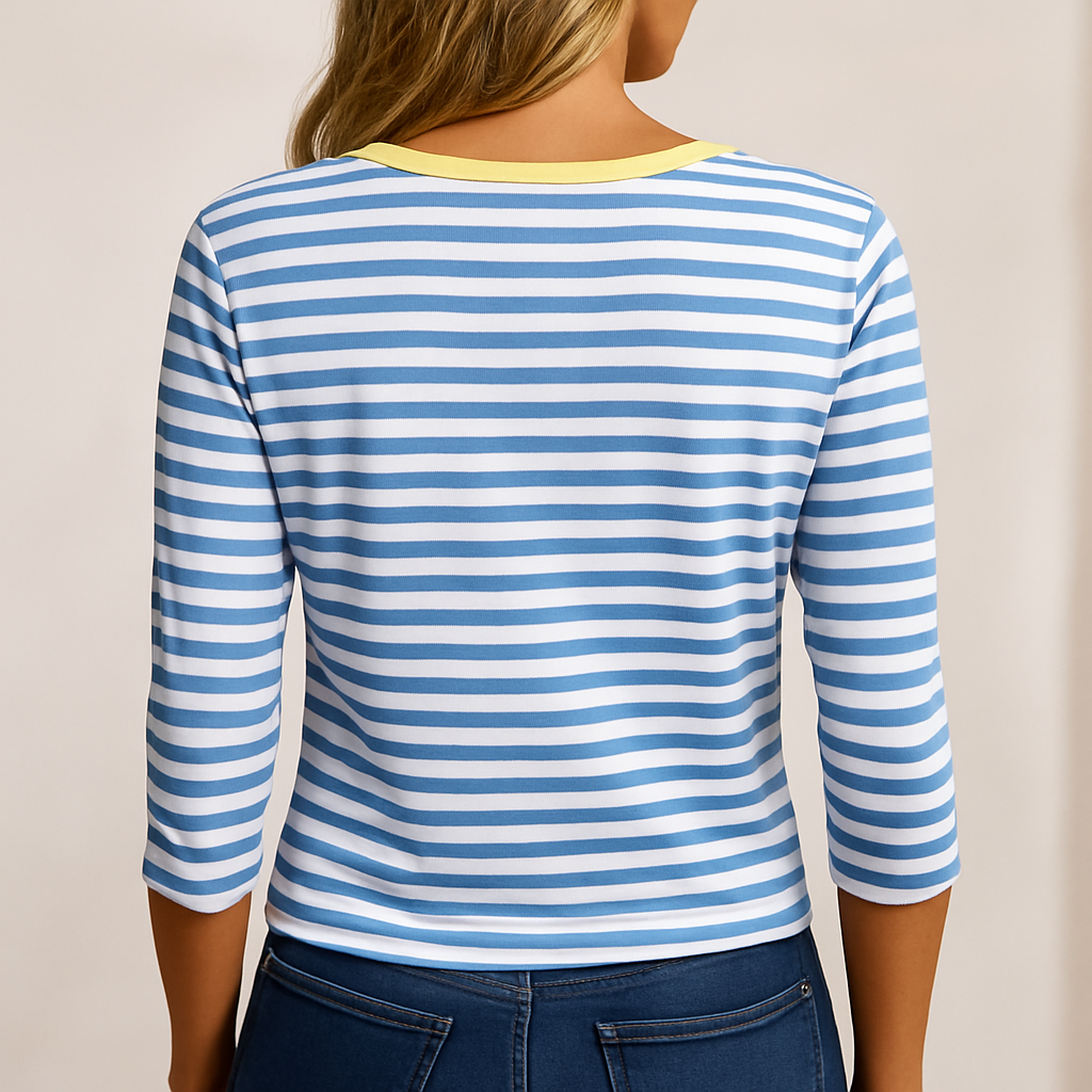 T-shirt casual da donna con scollo a V