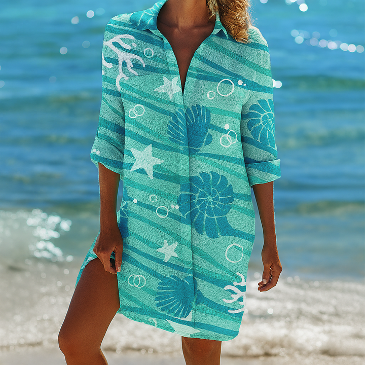 Abito corto in tessuto leggero e fluido Boho da donna