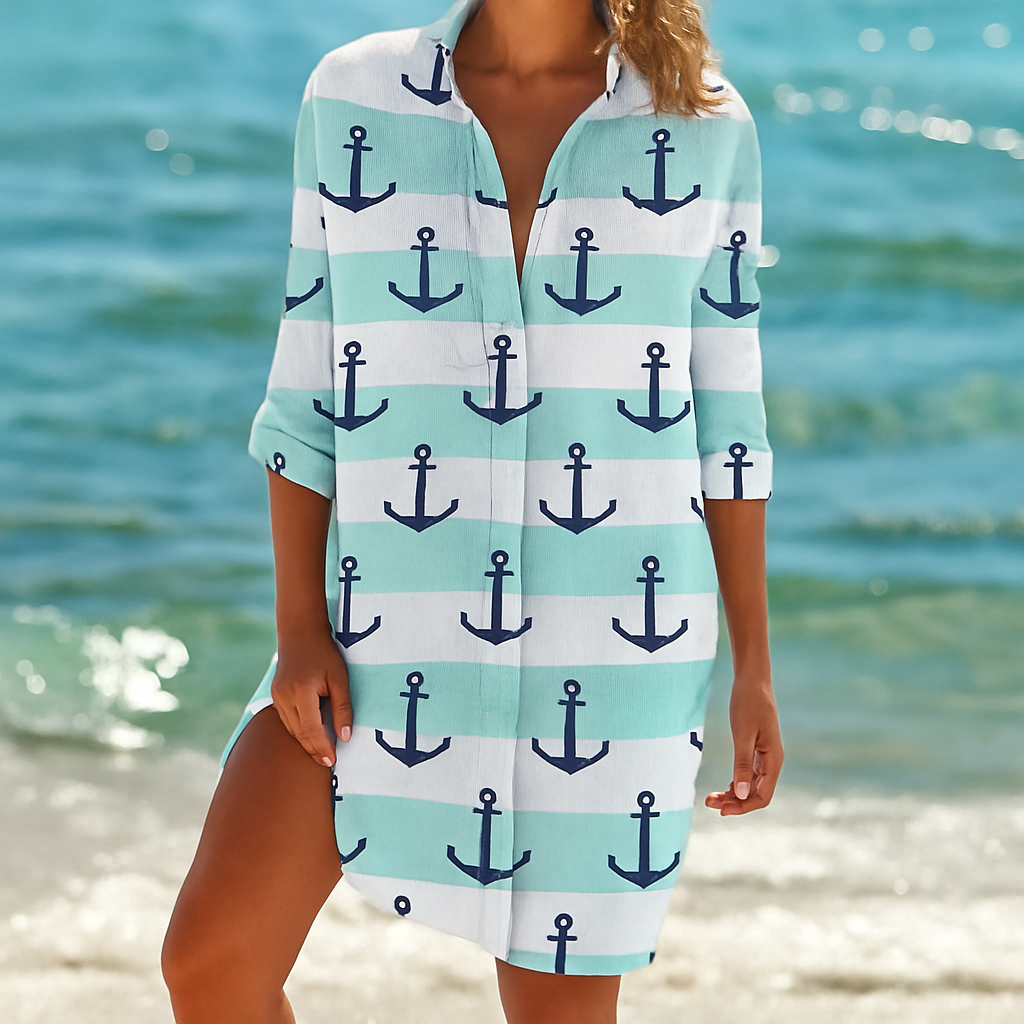 Abito corto in tessuto leggero e fluido Boho da donna