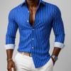 Camicia casual a maniche lunghe con bottoni da uomo