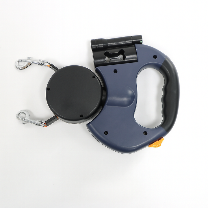 Guinzaglio retrattile doppio per cani con rotazione a 360°