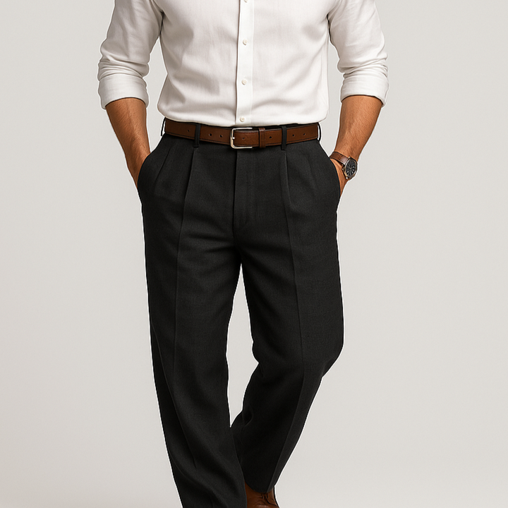 Pantaloni casual da uomo in cotone e lino