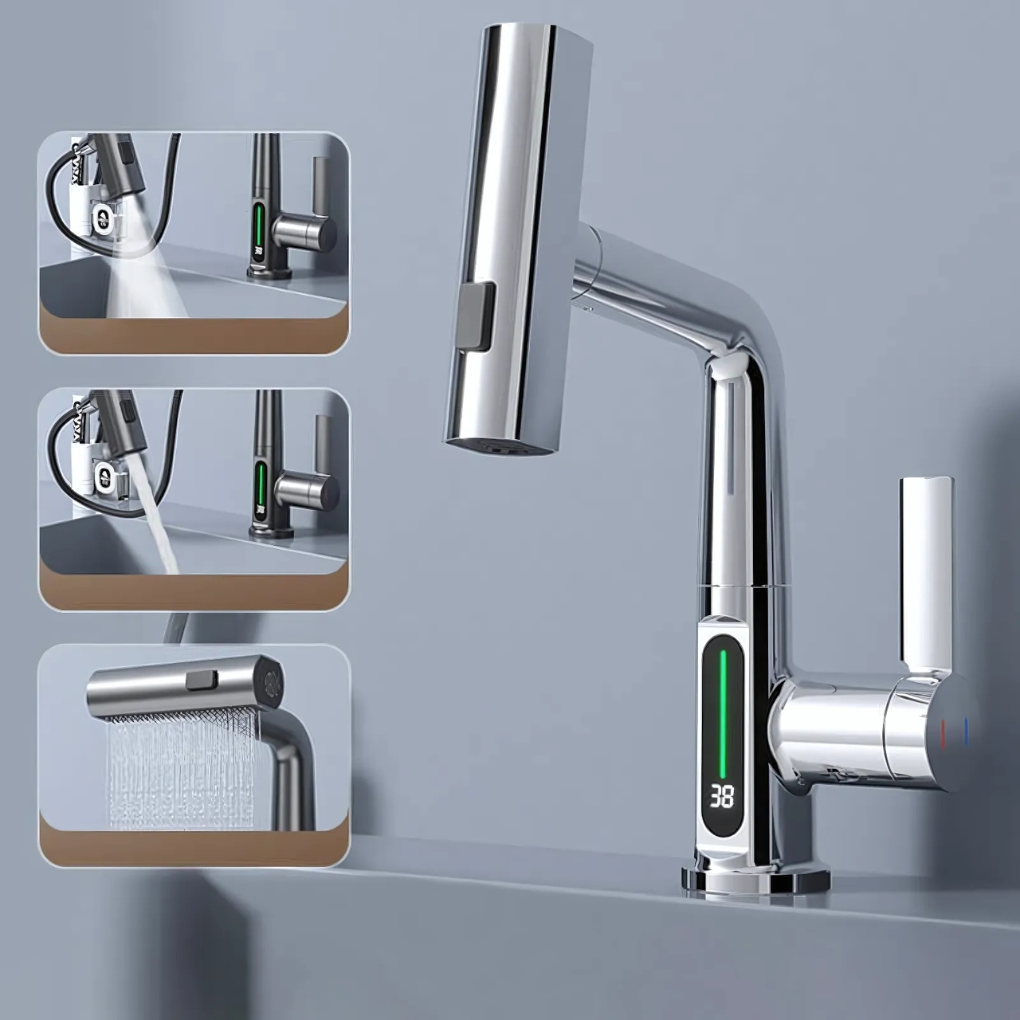 Rubinetto flessibile a LED per cucina e bagno