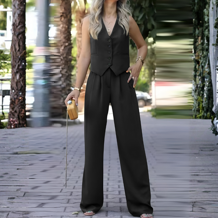 Elegante set di blazer senza maniche per donna
