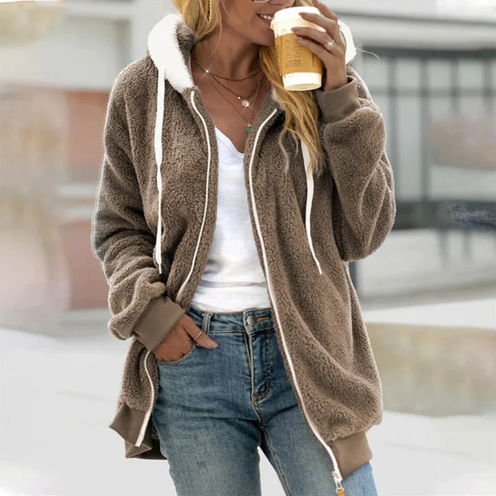 Zoe - Giacca in Pile con Cappuccio per Donna