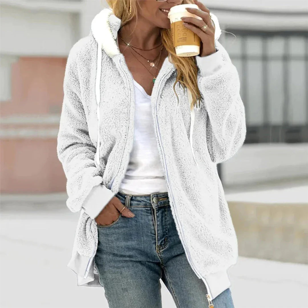 Zoe - Giacca in Pile con Cappuccio per Donna