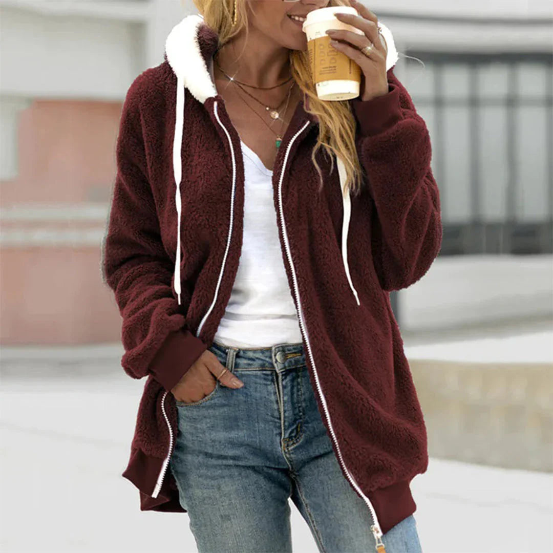 Zoe - Giacca in Pile con Cappuccio per Donna