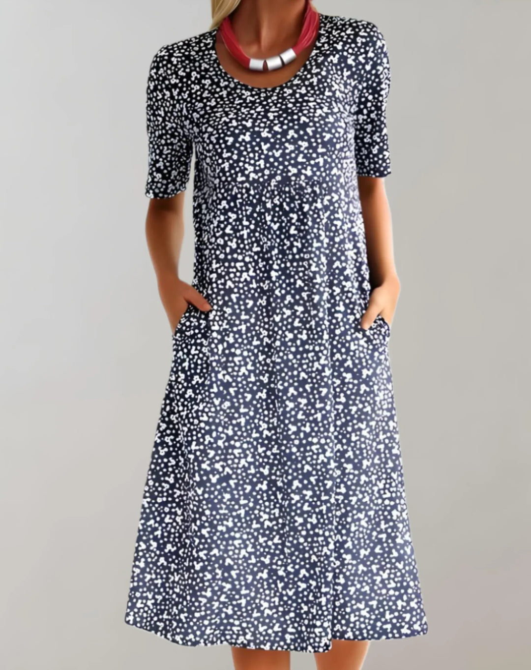 Abito casual leggero con scollo a V da donna