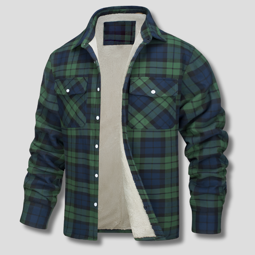 Camicia da boscaiolo in flanella di cotone a quadri