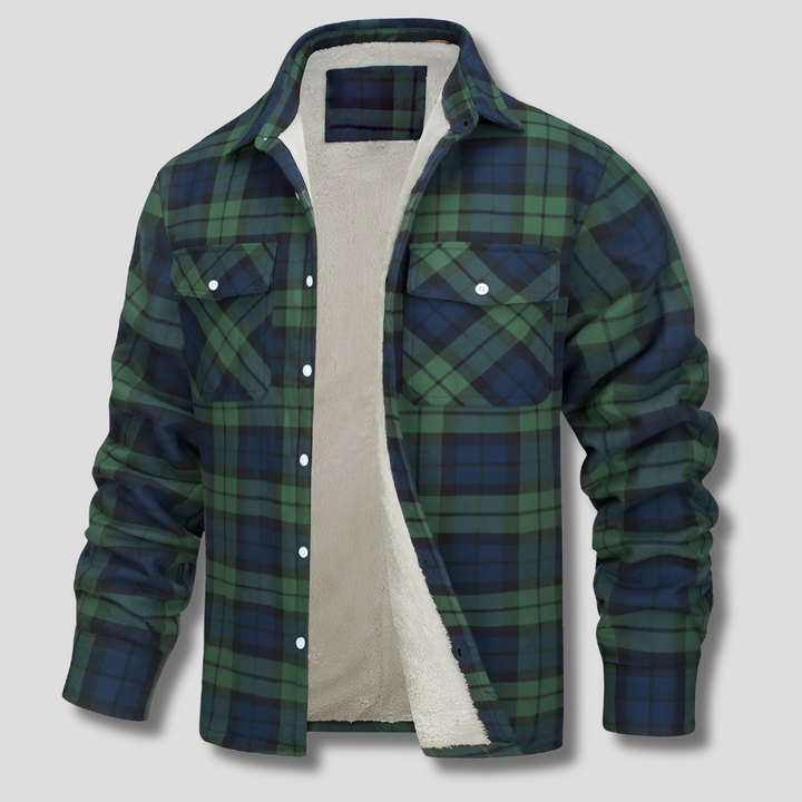 Camicia da boscaiolo in flanella di cotone a quadri
