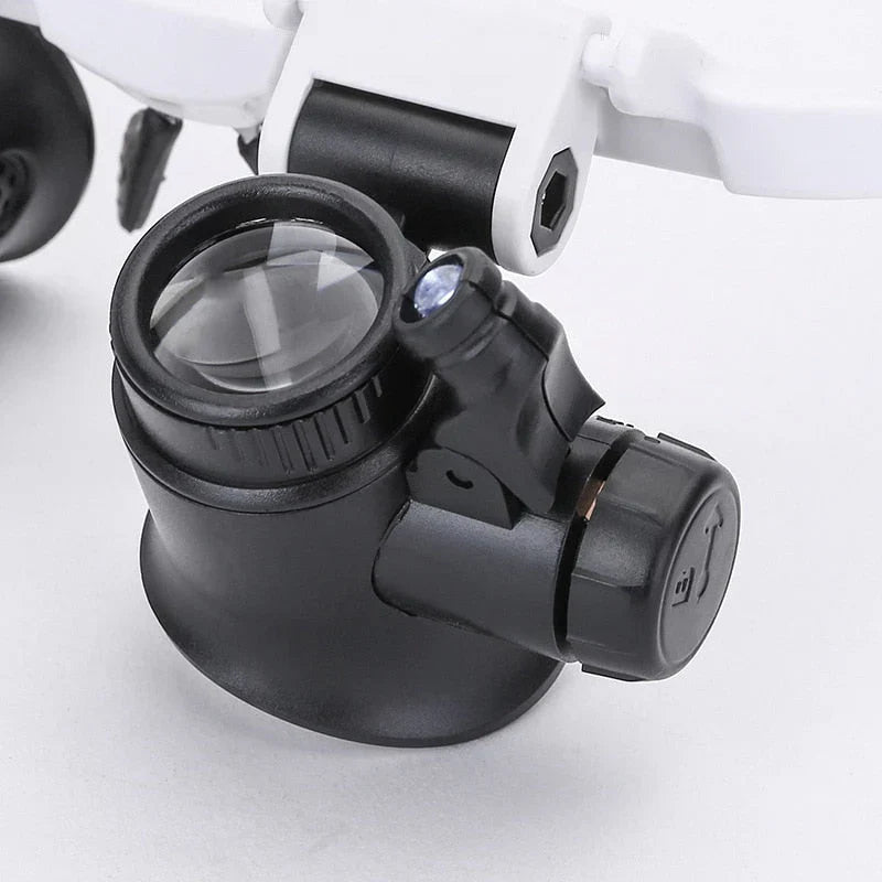 Lente d'ingrandimento con illuminazione a LED e lenti regolabili