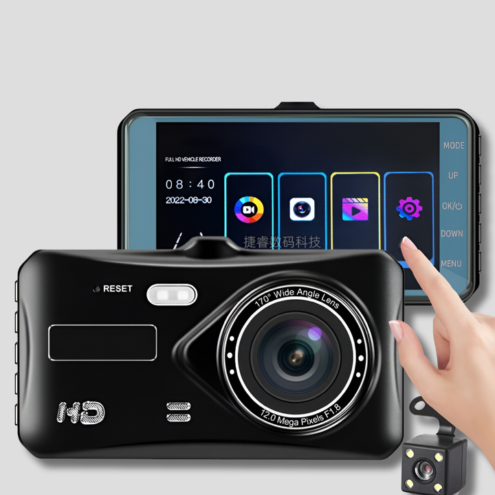 Doppia telecamera da cruscotto wireless con visione notturna e angolo di 170°