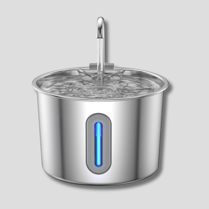 Fuente de agua de acero inoxidable para gatos y perros de pequeña talla
