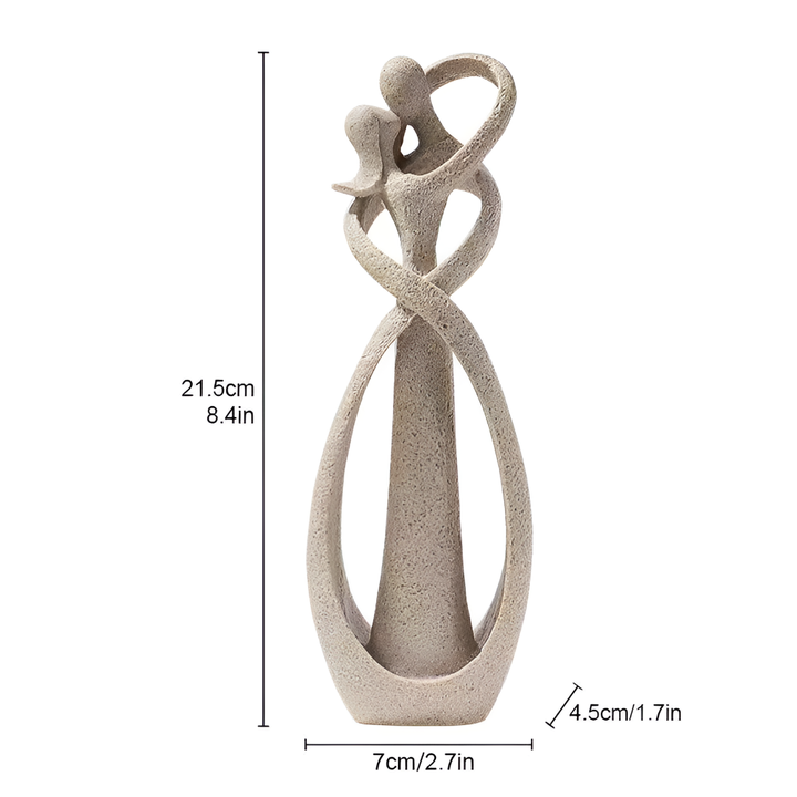 Escultura abstracta de amor eterno