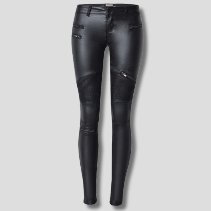 Pantalones slim en similpelle para mujer