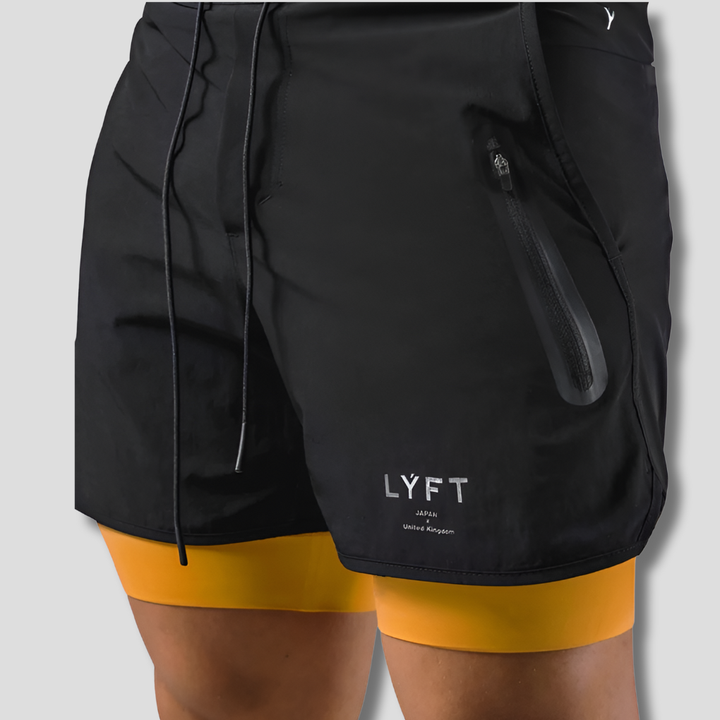 Pantalones cortos deportivos 2 en 1 para hombre
