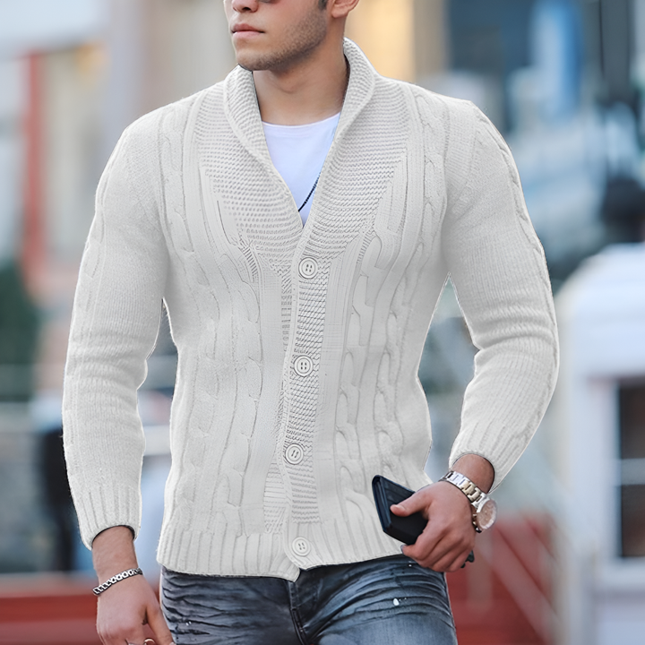 Cardigan classico caldo in maglia da uomo