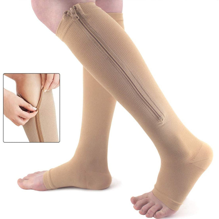 Calze elastiche con chiusura lampo