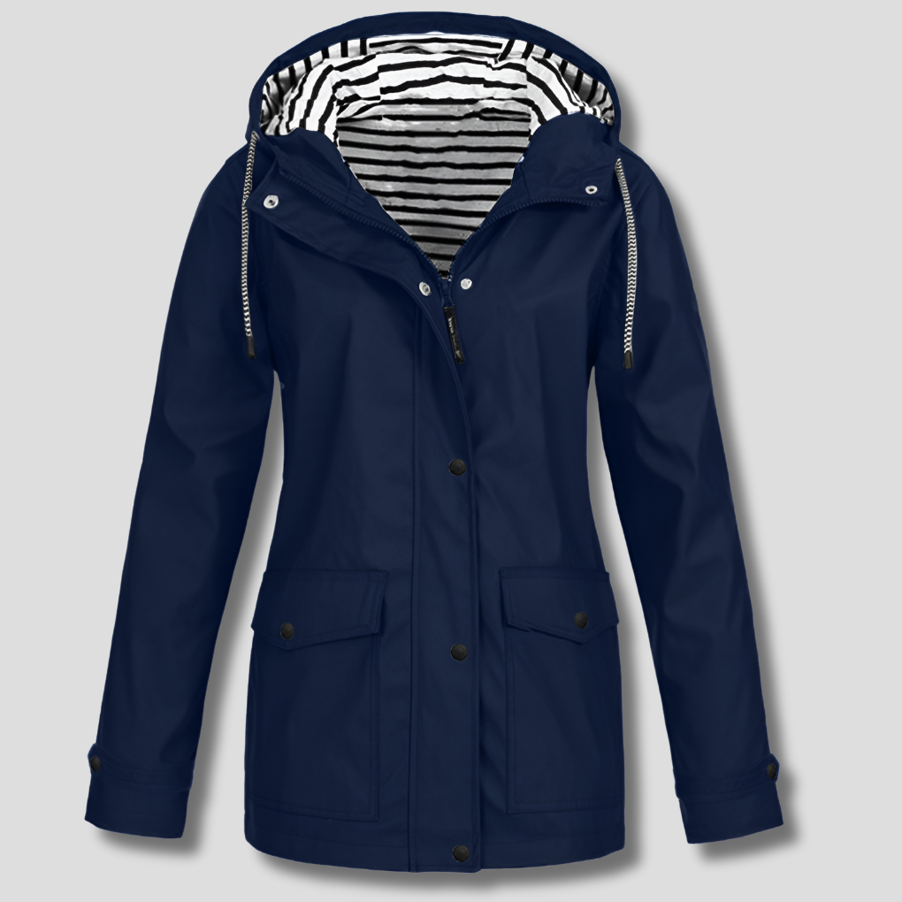Giacca con cappuccio impermeabile e antivento da donna