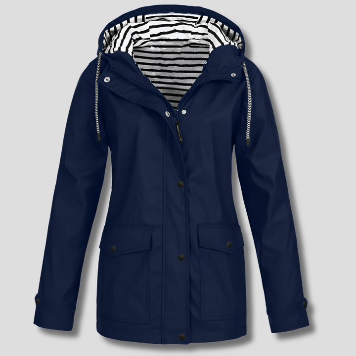 Giacca con cappuccio impermeabile e antivento da donna