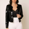 Elegante giacca cardigan a maniche lunghe con glitter