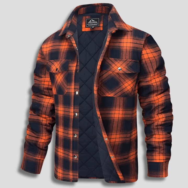 Camicia da boscaiolo in flanella di cotone a quadri