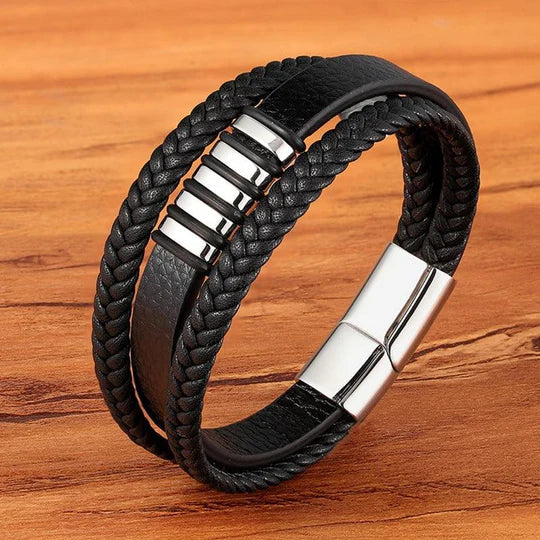 Elegante bracciale in pelle per uomo