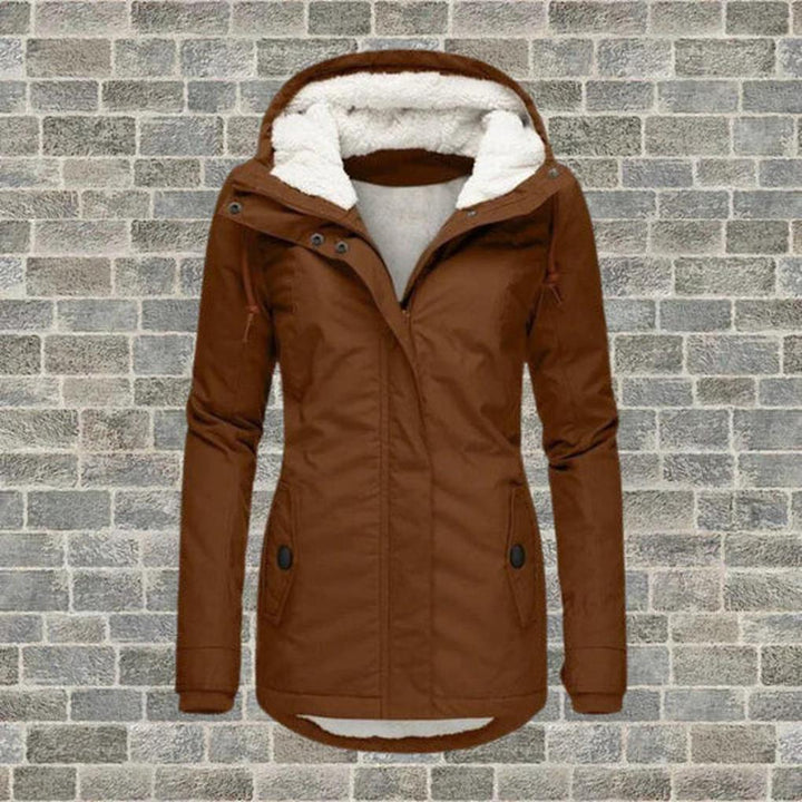 Cappotto invernale con cappuccio da donna