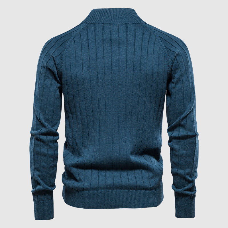 Cardigan da uomo in cotone con zip integrale