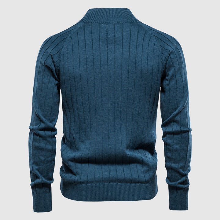 Cardigan da uomo in cotone con zip integrale