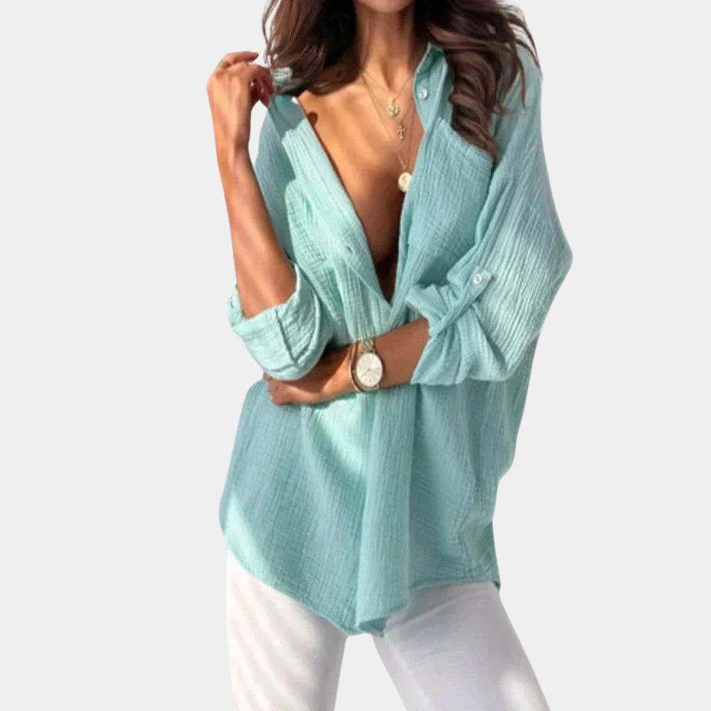 Camicetta con risvolto Top versatile da donna