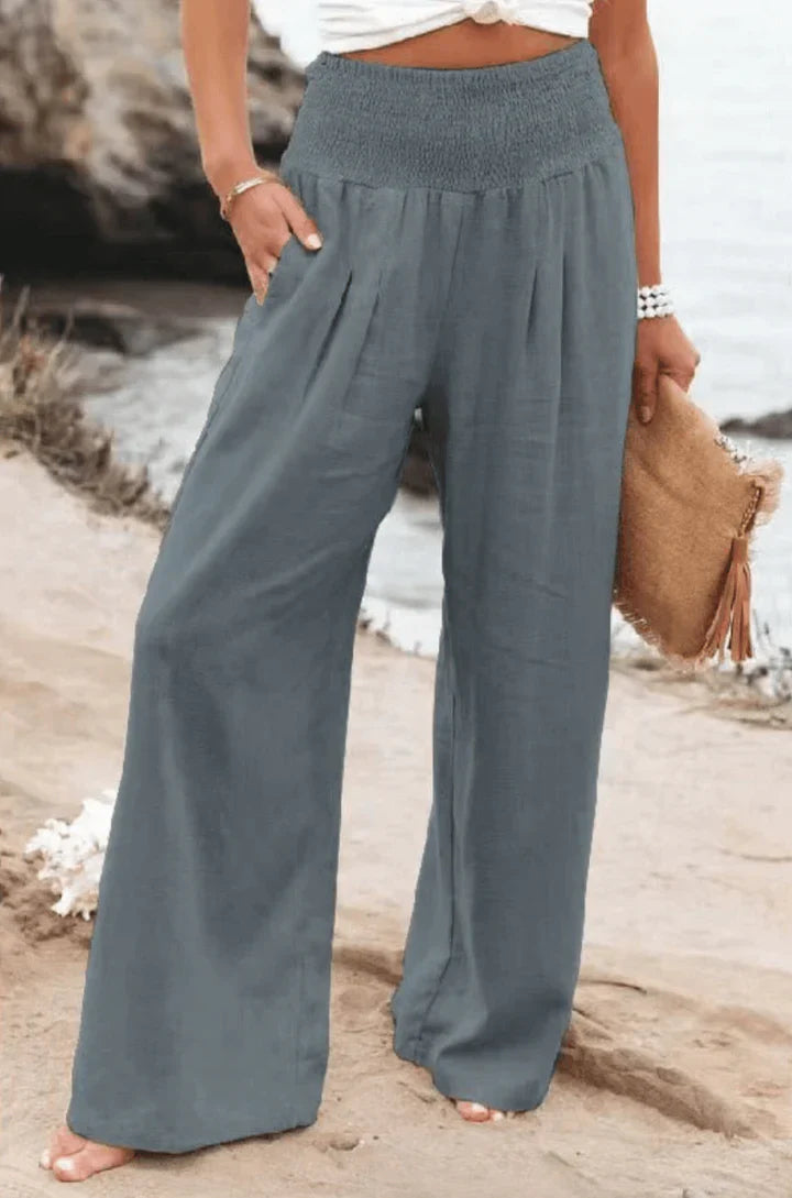 Pantaloni palazzo eleganti ed elasticizzati da donna