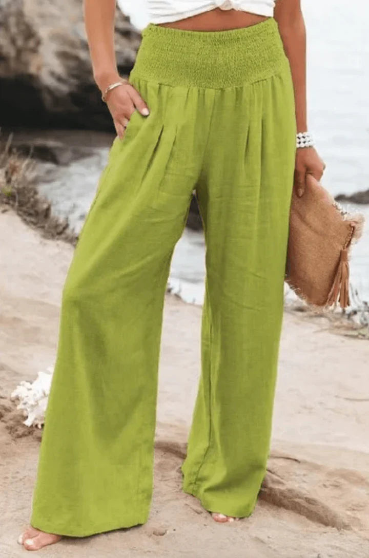 Pantaloni palazzo eleganti ed elasticizzati da donna