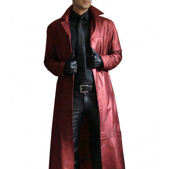 Cappotto invernale lungo in ecopelle per uomo