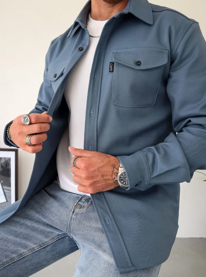 Camicia a maniche lunghe con tasche per uomo