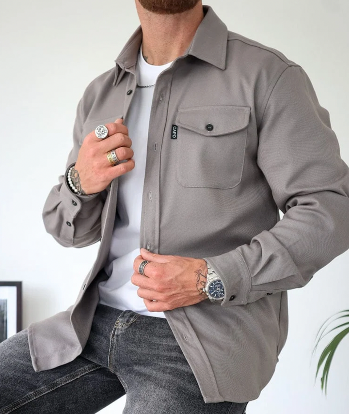 Camicia a maniche lunghe con tasche per uomo