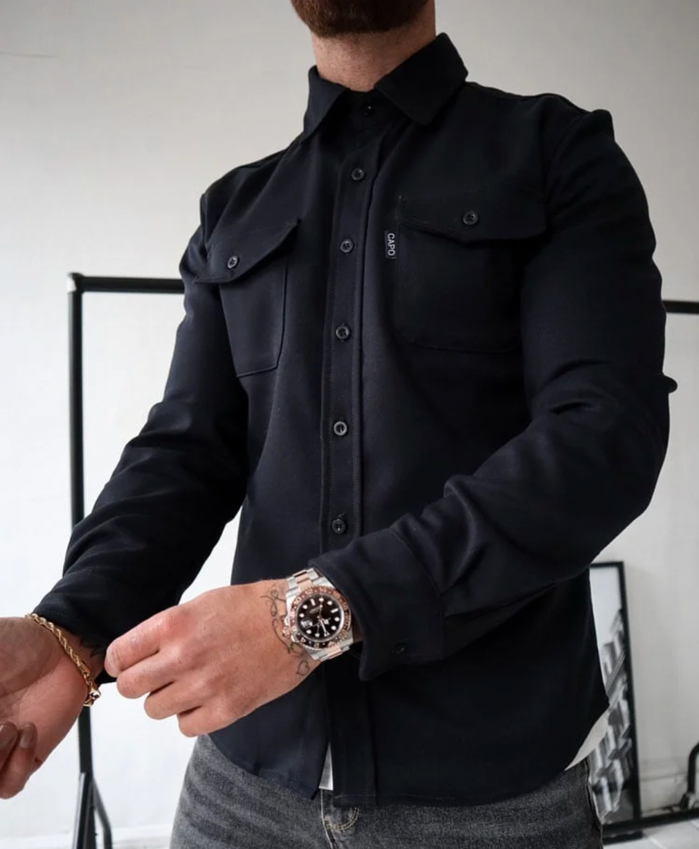 Camicia a maniche lunghe con tasche per uomo
