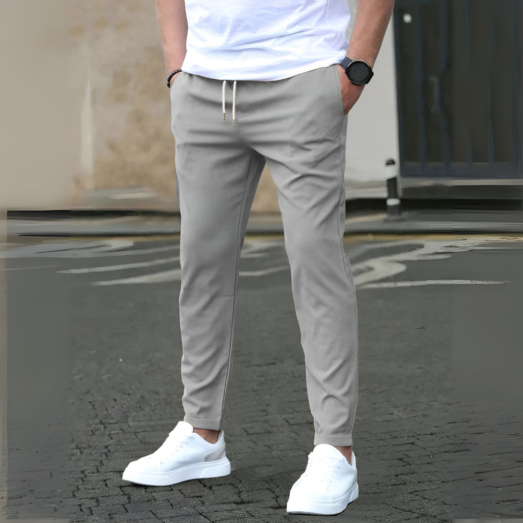 Pantaloni slim fit con coulisse da uomo
