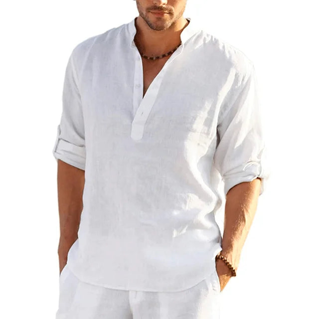 Camicia estiva in lino da uomo Sander